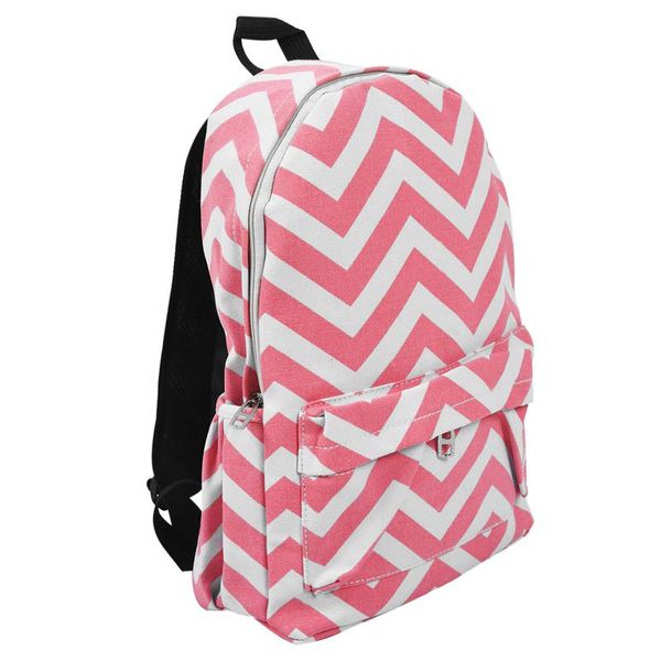 

fashion wave striped print women's backpacks canvas backpack for gilrs travel double-shoulder students rucksacks(red