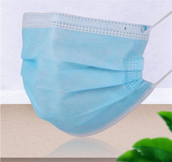 

dhl ship in stockblue facedust with three layer filter non woven soft breathable mouth nose proof mask masks 7xdb