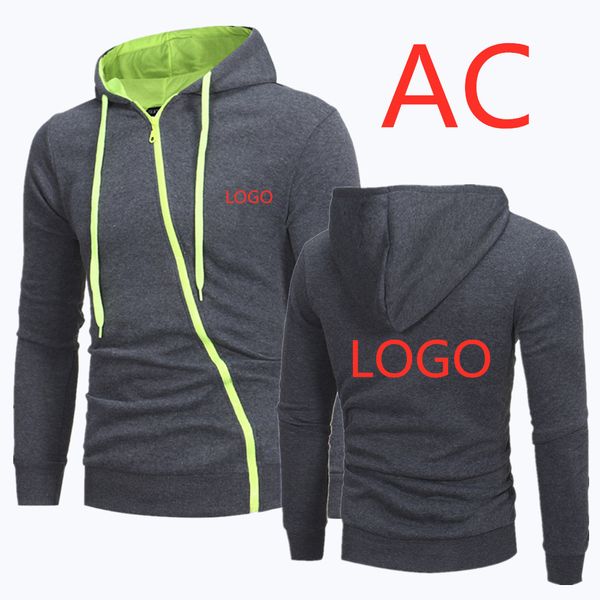 

2019 men's solid cotton hoodies man slim casual sweatshirts for men harajuku punk style diagonal zipper sportswear jackets, Black