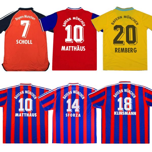 

1995-97 retro bayern scholl soccer jersey 91 92 93 95 2000 01 matthaus klinsmann pizarro elber effenberg ancient football shirt, Black;yellow