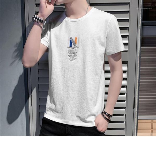 

designer tshirts solid color round neck short sleeve letter printed summer mens tees n quick dry mens, White;black