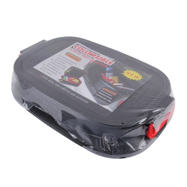 

37l car collapsible plastic organizer bin with lid for camping outdoor