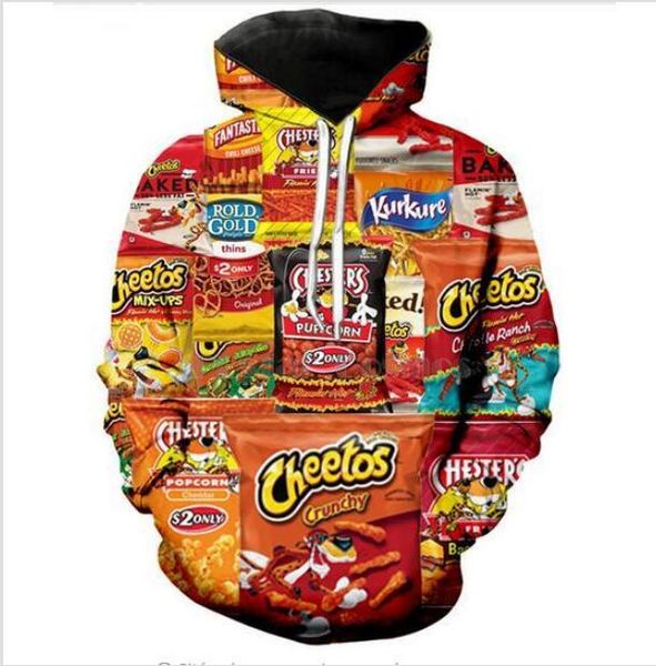

new fashion cheetos crewneck sweatshirts women/men casual hoodies funny 3d print pullovers ra032, White;black