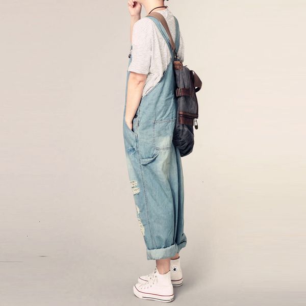 

комбинезон женские комбинезон для женщин вскользь джинсовые сыпучие женские комбинезоны ледис крупногабаритные отверстия ripped мешковатые д, Black;white