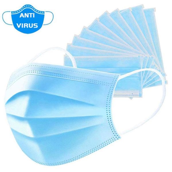 

10pcs antivirus masks face masks 3 layer ply cozy qualified prevent c-virus anti-dust virus safe pm2.5 protective mask