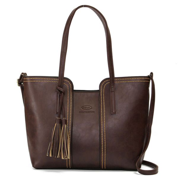 

tassel vintage women handbag luxury pu leather shoulder bag ladies casual tote large bolsos trunk tote bag