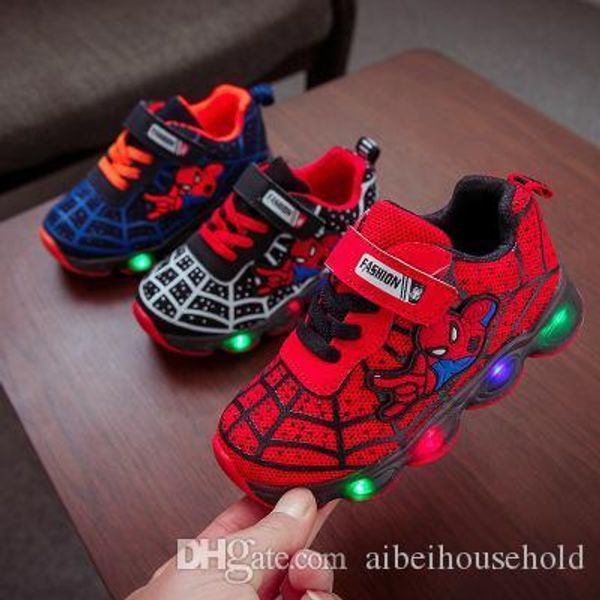 

New children led light hook loop colorful light hoe kid neaker baby boy port running hoe