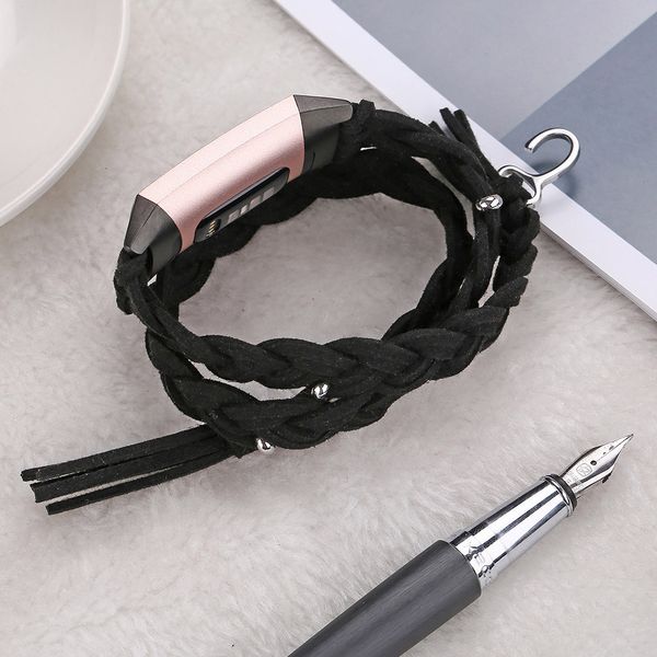 

watch strap for charge 3 2019 fashion casual women watchbands rope woven handmade strap rope hand-woven ladies, Black;brown