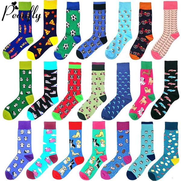 

peonfly novelty funny happy socks men novelty casual funny cartoon car bicycle printed harajuku socks cotton calcetines, Black