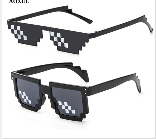 

новые солнцезащитные очки с мозаикой и пиксельной кодировкой, White;black