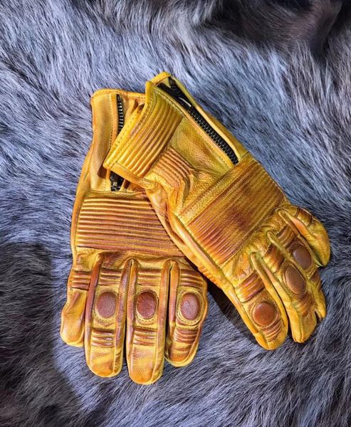 

vintage worn out uglybros motorcycle gloves racing protection gloves men's leather motorbike glove, Black