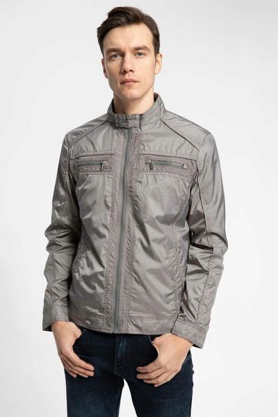 

defacto autumn silver grey mens business jacket zipper coat casual outer door wear coat jacket cloth-h8288az18sp, Black