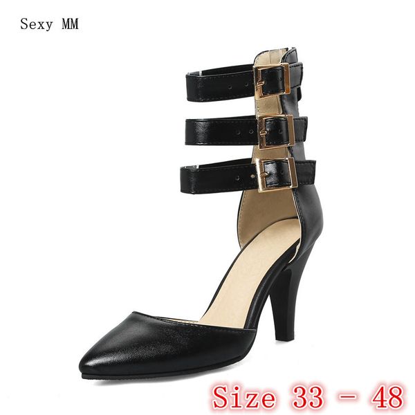 

high heels women pumps stiletto high heel shoes d'orsay woman party shoes kitten heels plus size 33 - 40 41 42 43 44 45 46 47 48, Black