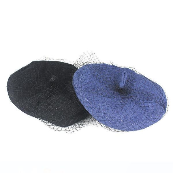 

женский hat осень зима vintage англия mesh тыква hat японский художник hat берет женский студент cap hynzwsblm, Blue;gray