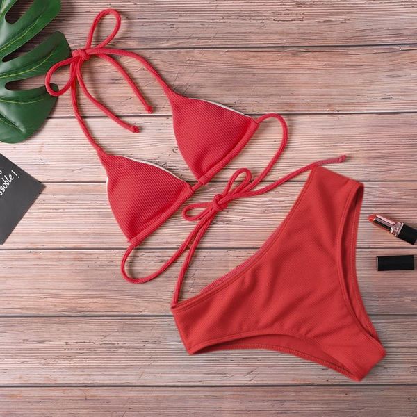 

push up bikinis 2020 swimwear women female solid thong bikini set biquini bathing suit beachwear women swimsuit