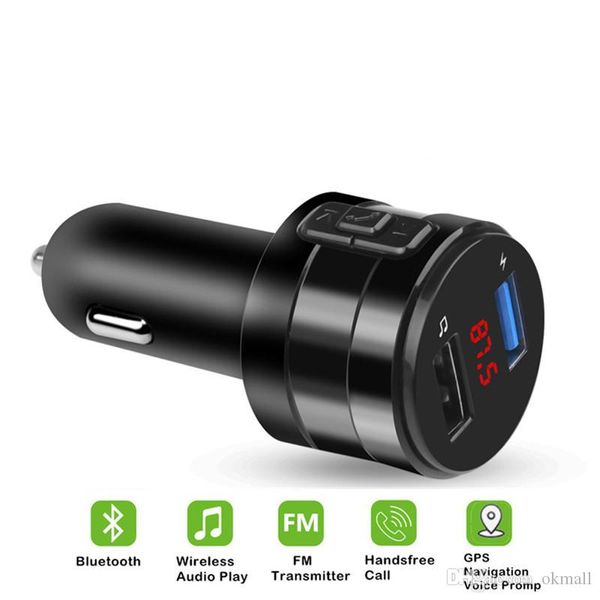 

car bluetooth fm transmitter modulator 3.1a dual usb ports car charger mp3 player wireless audio receiver handkit