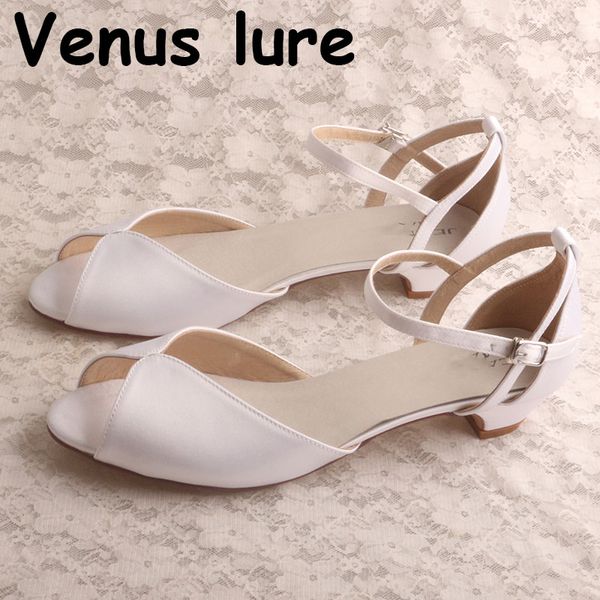 

thick sandals wedding white satin low heel handmade sandals, Black