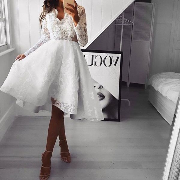 

2021 vestidos elegantes prom evening short dresses long sleeve, Black