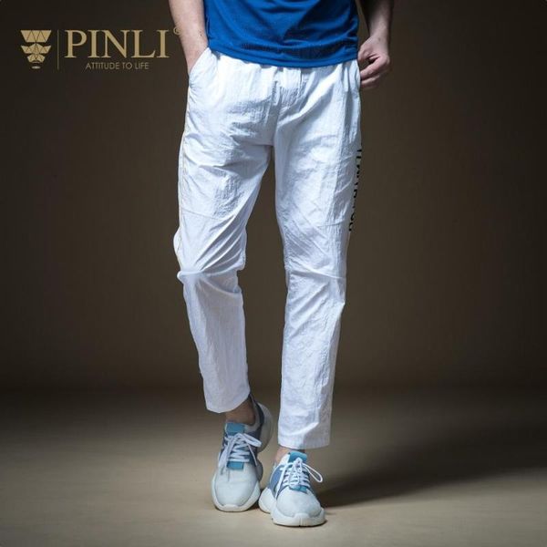 

pinli лета 2020 года новую скидку зазор тонкий эластичный пояс печатные спортивные брюки прохладный свободного покроя пят брюки карандаш, Black