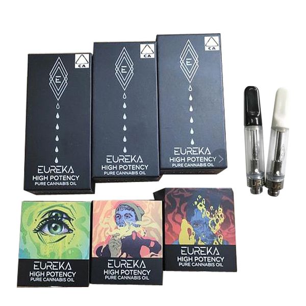 

EUREKA Carts Vape Cartridge Packaging EUREKA High Potency Cartridges Ceramic 510 Atomizer Empty Vaporizer Pens dhl free