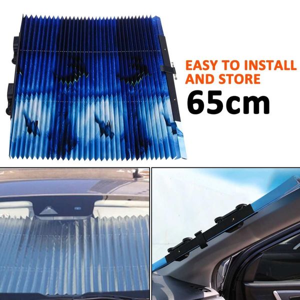 

65cm upgrade retractable windshield sun shade automatically extends window cooling and uv protection sun visor protector curtain
