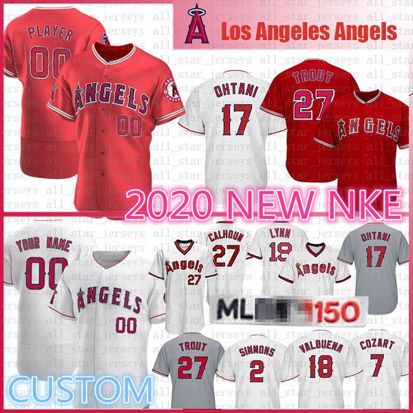 

los angeles custom angels baseball jersey 27 mike trout shohei ohtani 6 anthony rendon reggie jackson jefry marte 2020 cozart simmons pujols, Blue;black