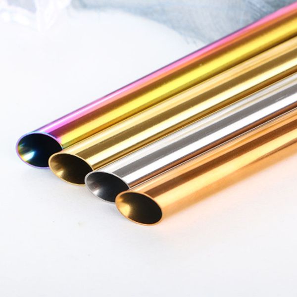 

eco-friendly extra wide 12mm smoothie and pointed end reusable metal straw bubble milk tea drinking straw stainless steel