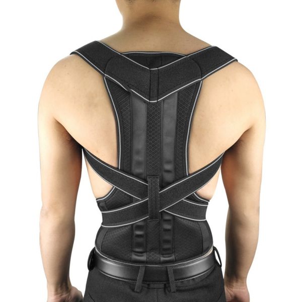 

new back shoulder support posture correction belt for students magnetic corset back posture corrector brace holder, Black;blue