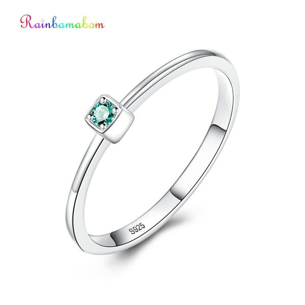 

rainbamabom classic 925 solid sterling silver emerald gemstone wedding engagement ring women jewelry wholesale drop shipping, Golden;silver