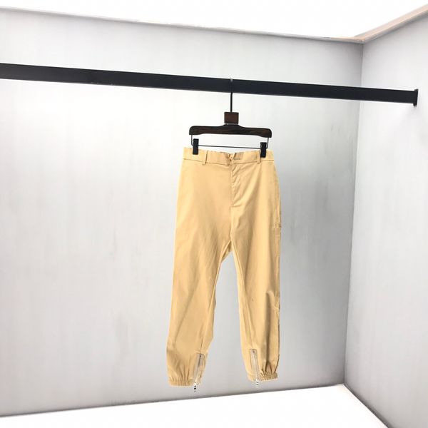 

new men's trousers early autumn joint name ins wind stereo embroidery black and white stitching zipper closed velvet casual pants kz