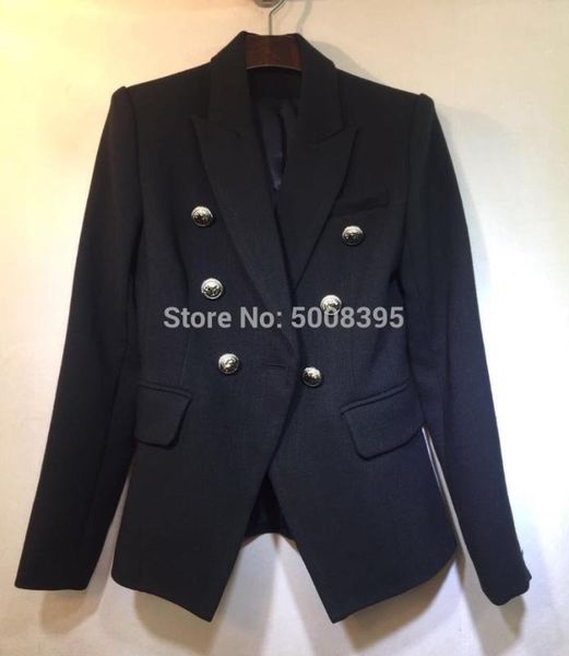 

women's suits & blazers black white classic blazer double breasted silver button up for woman 2021 fashion, White;black