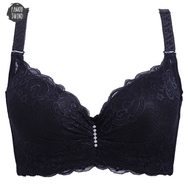 

bra size full push up brassiere back closure thin lace female bras for women three quarters modish bralette lingerie, Red;black