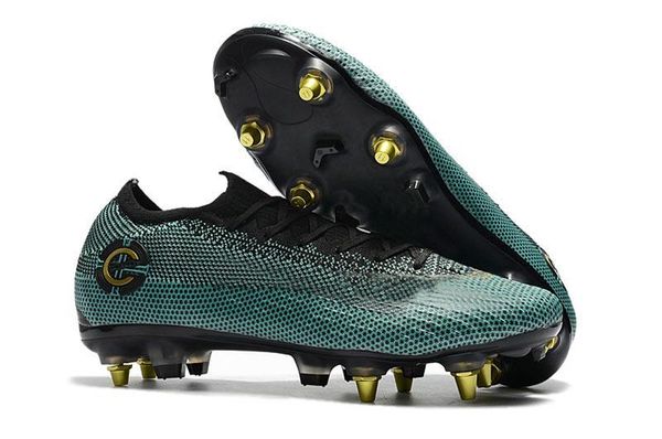 

2020 low light blue black gold studs mercurial superfly v fg leather outdoor shoes men women shoes size 35-45