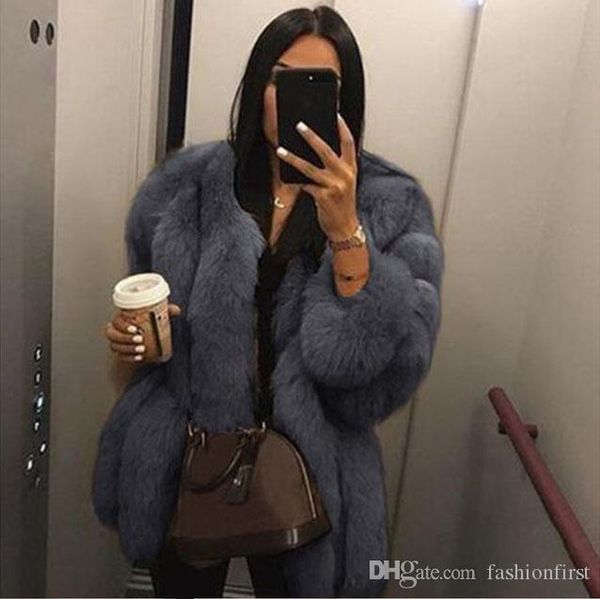 

beautiful girl woman imitation fur coat long sleeve warm female new winter plus size 3xl 4xl fox fur coat