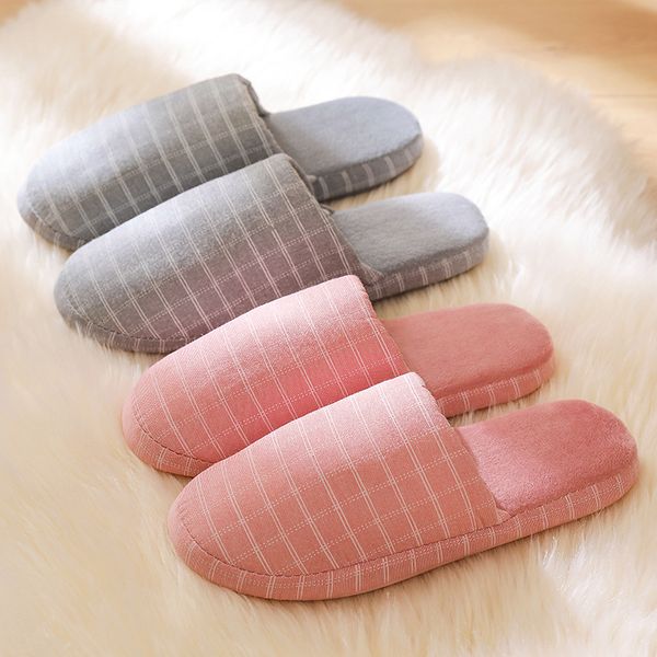 

sal зима 2019 новых японских пар хлопчатобумажных тапочки женской мягкая нижняя противоскользящей обувь немого шерсти тапочки cj191212, Black