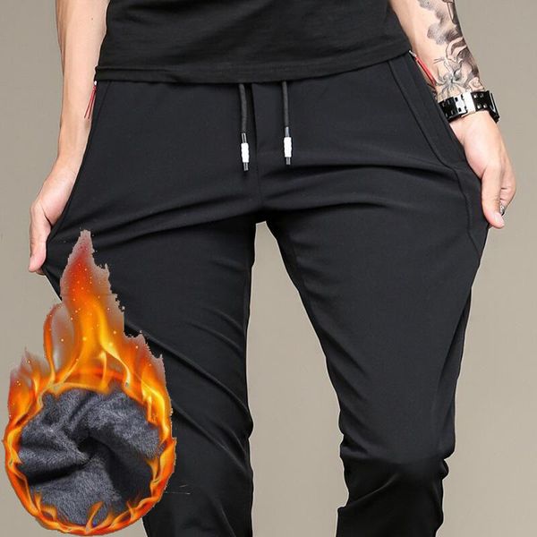 

mrmt 2019 марка осень и брюки зима новый мужские повседневные брюки тонкий натяжные ноги брюки для male plus velvet padded для брюк, Black