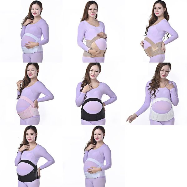 

maternity belt waist abdomen support pregnant women belly band breathable comfortable back tummy brace strap, White