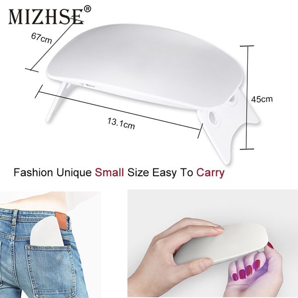 

mizhse 6w uv led lamp nail dryer for gel polishs mini nail sun light lamp dryer usb charger cure uv led for