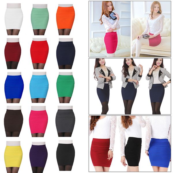 

2019 fashion women candy color vogue a line stretch clubwear mini pencil skirt fitted slim tight shorts femme faldas mujer, Black