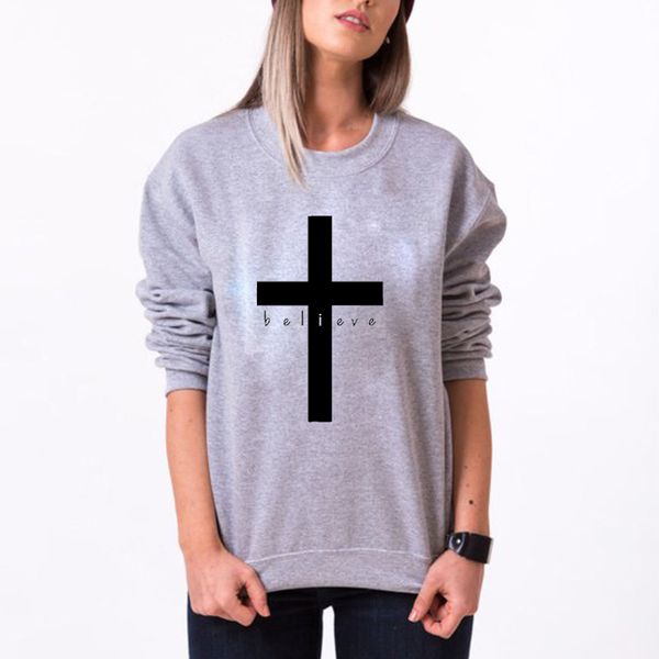 

enjoythespirit christian women sweatshirt cross funny winter long sleeve loose fit faith clothing streetwear unisex, Black