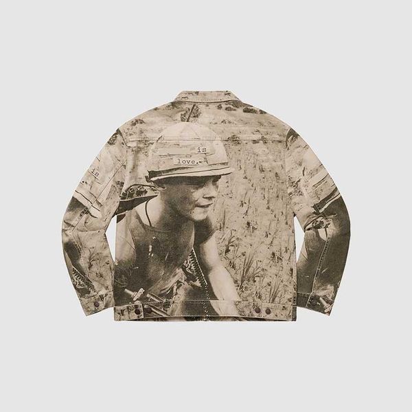 

19fw is love denim work jacket fashion sweatshirt street skateboard man and woman jacket american soldier, Black;brown