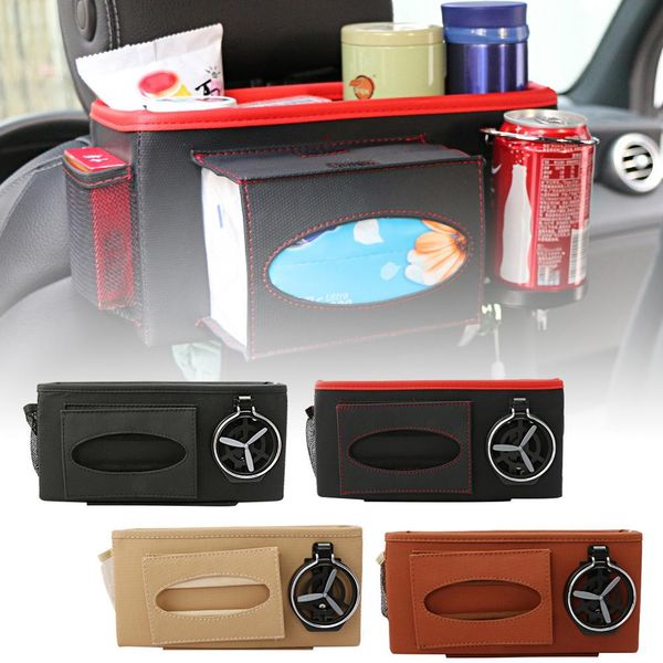 

faux leather auto car back seat hanging organizer bottle sundries storage bag 2019