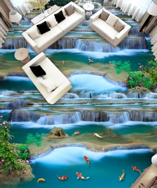 

self-adhesive] 3d fish in the pool 250 floor wallpaper mural wall print decal wall murals