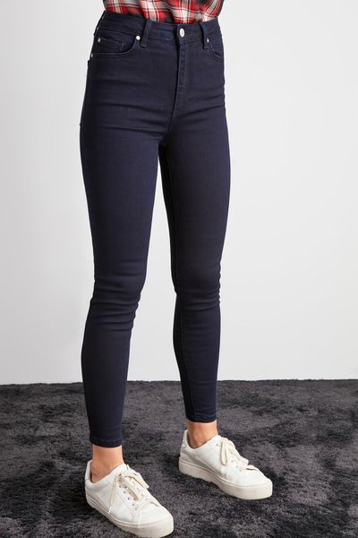 

trendyol high waist skinny jeans twoaw20je0454, Blue