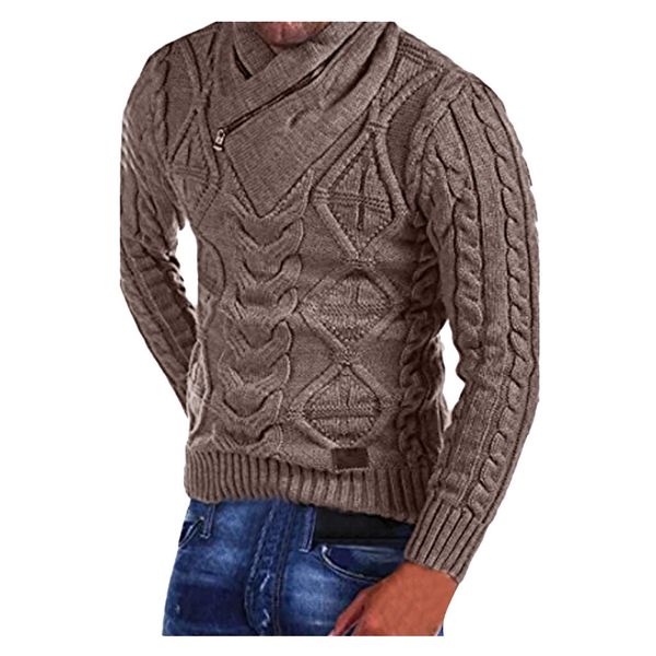 

men's autumn winter pullover knitted warm jumper drape choker sweater blouse sweater men pull homme hiver sueter hombre man, White;black