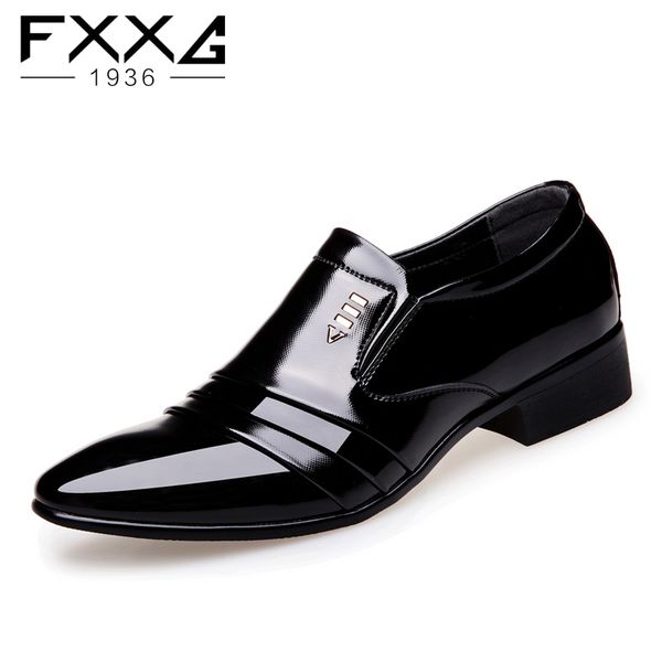 

men's business shoes with pointed toes and shiny upper cover shoes for men's dress 99825, Black