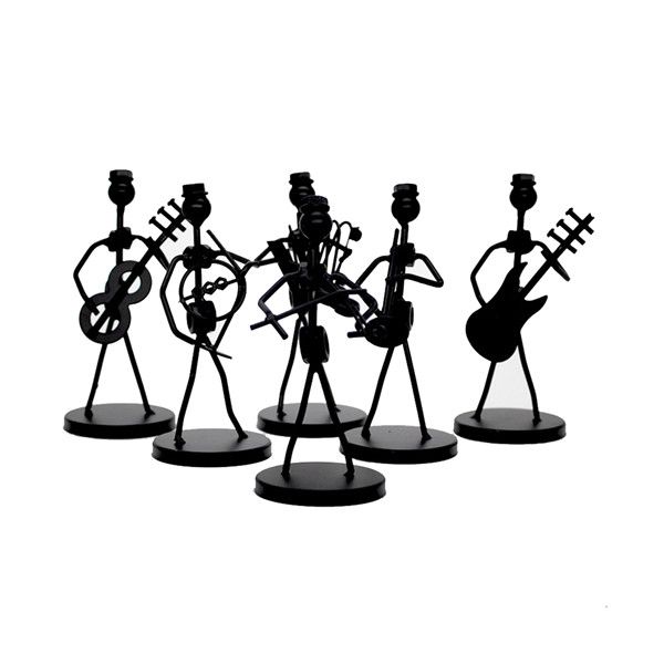 

1pc mini iron music band model miniature musicians figurines arts craft decorations party gift favor random design