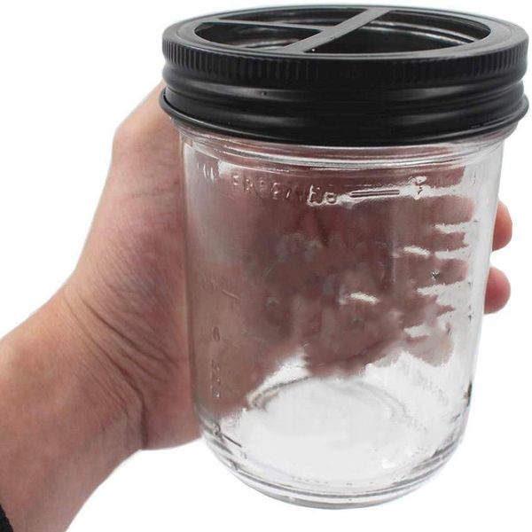 

2 pcs mason jar toothbrush holder lid - rust-proof stainless steel farmhouse bathroom counterdecor - for wide mouth ball mas bathroom si