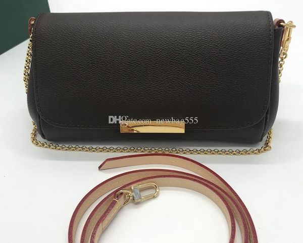 

women classic favorite bag mm pm real leather pochette shoulder bags handbag clutches removable chain 28cm large volume m40718