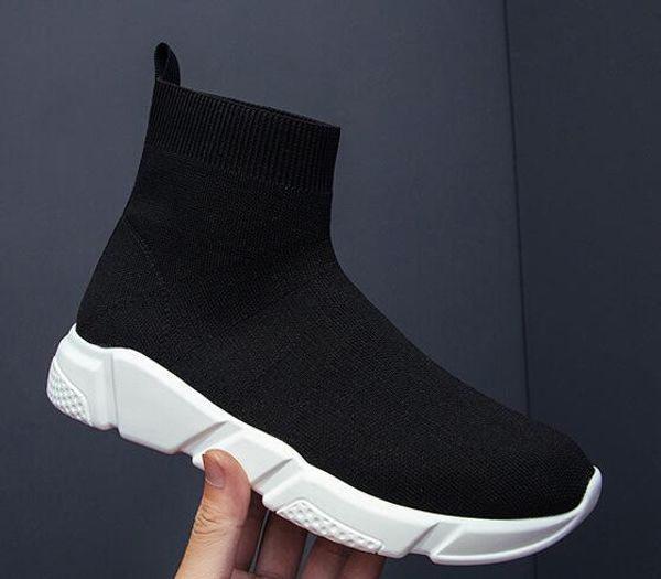 

2019 fashion personality elastic casual shoes men and women with the same couple lightweight shoes, Black